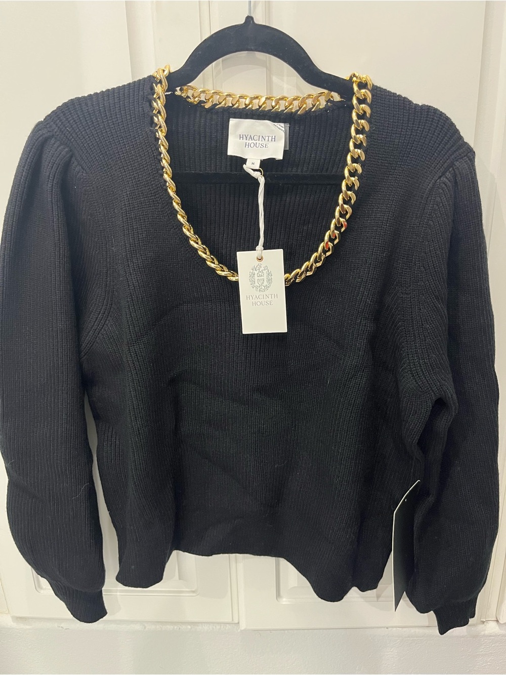 Tuckernuck Hyacinth House Black & Gold Chain Blythe Sweater